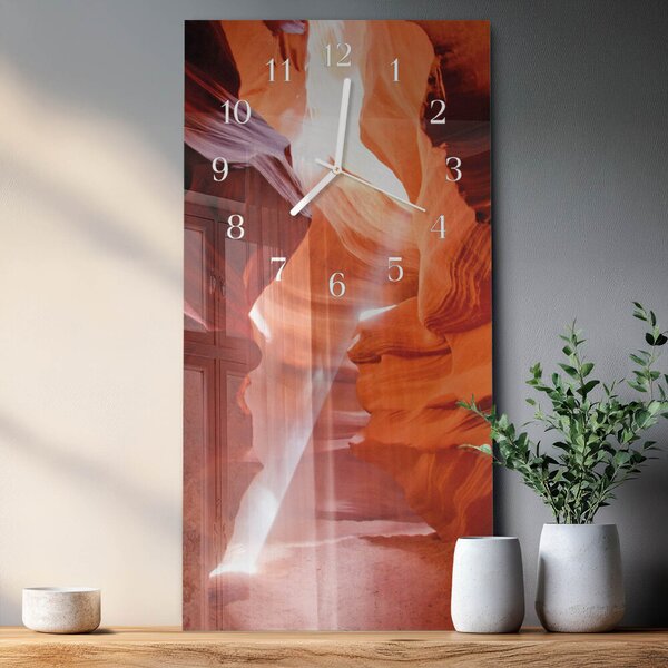 Skleněné hodiny vertikální Jeskyně zsppb-30x60-00082218