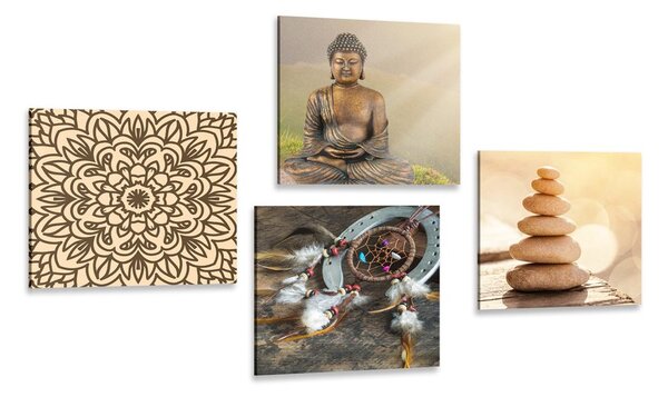 Set obrazů harmonický Buddha