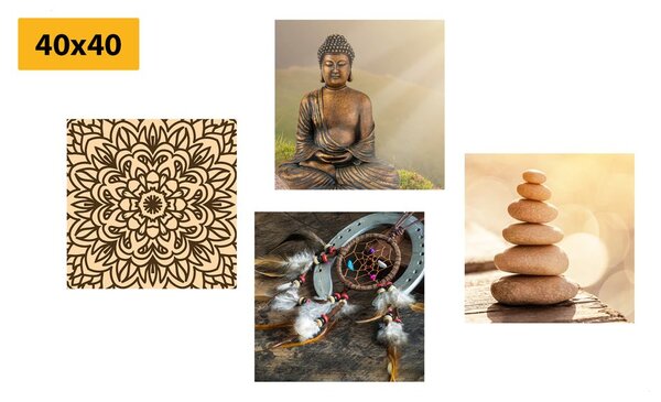 Set obrazů harmonický Buddha