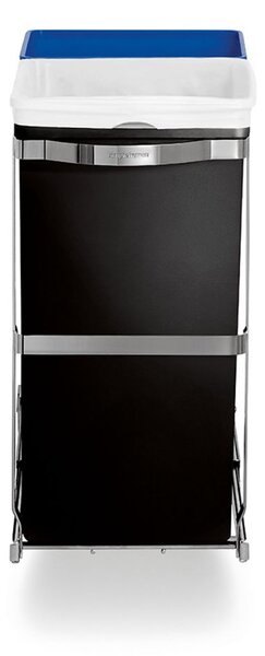 Vestavný koš na tříděný odpad 20 + 15 l, lesklá ocel/plastové vědro, černá