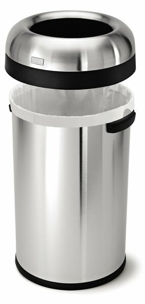 Kulatý otevřený koš 80 l, matná ocel, nerez