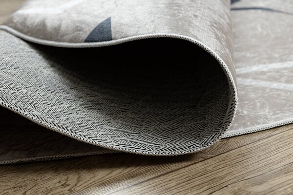 Makro Abra Kulatý dětský koberec vhodný k praní BAMBINO 48130 Hvězdy Hvězdičky béžový šedý Rozměr: průměr 80 cm