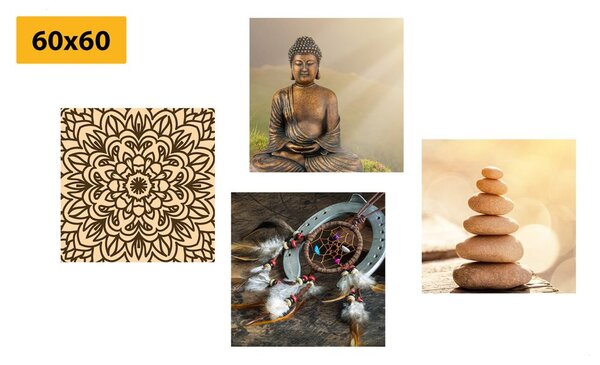 Set obrazů harmonický Buddha