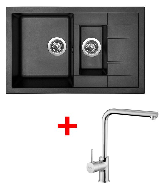 Set Sinks CRYSTAL 780.1 Metalblack + baterie VITALIA GR