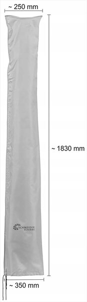 Obal na zahradní slunečník 0 x 25 x 300 cm šedý