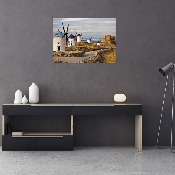 Obraz - Větrné mlýny Consuegra, Španělsko (70x50 cm)