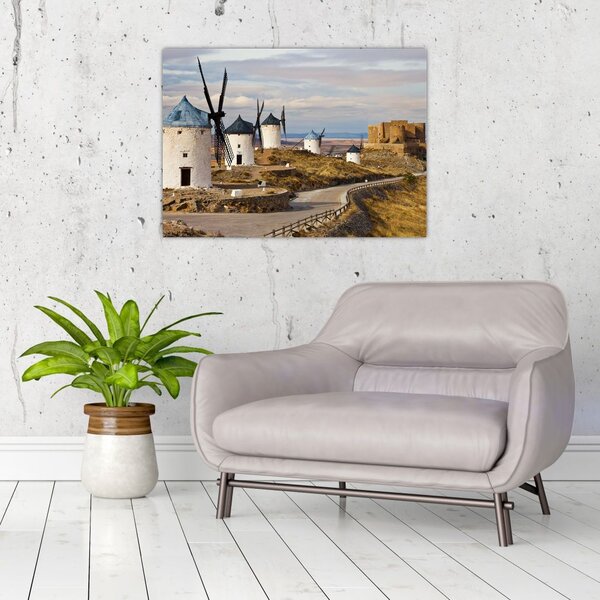Obraz - Větrné mlýny Consuegra, Španělsko (70x50 cm)