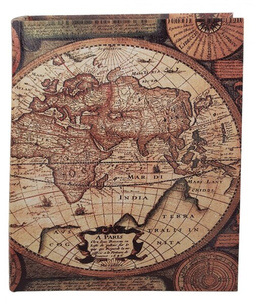 Sada 3 ks úložných boxů ve tvaru knihy s motivem starých map v béžovém odstínu 27x22 cm / 22x17 cm / 17x12 cm