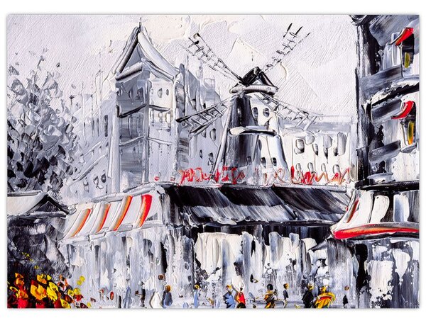 Obraz - Ulice v Paříži, olejomalba (70x50 cm)