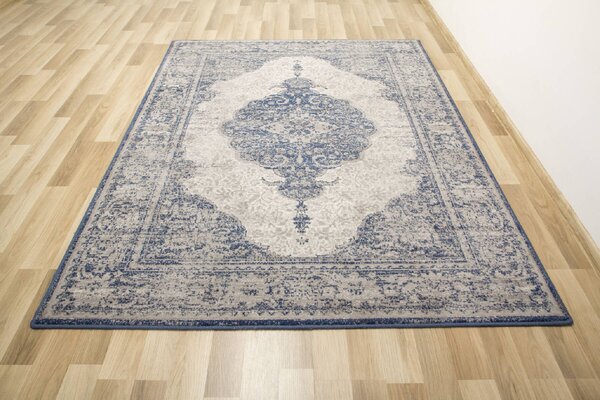 Agnella klasický vlněný koberec Isfahan Zephyr Szary modrý Rozměr: 160x240 cm