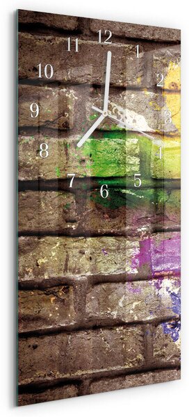 Skleněné hodiny vertikální Cihlový zsppb-30x60-00084465