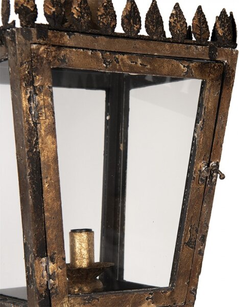 Černá stojací lampa ve tvaru plynové lucerny – 44x40x172 cm