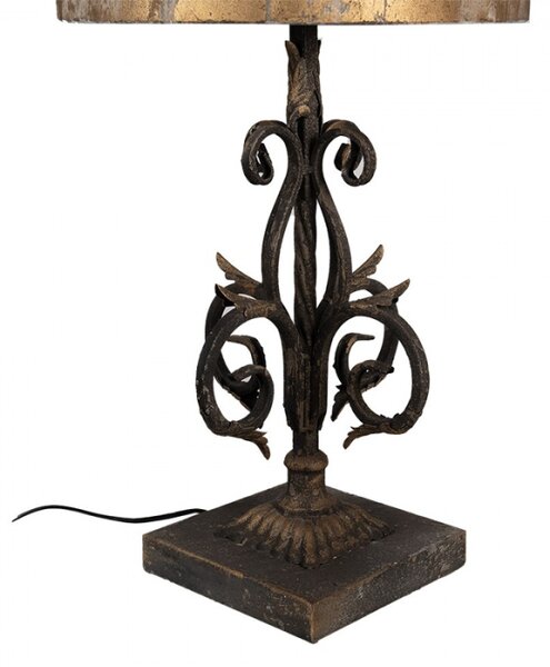 Stolní lampa s ozdobnou stojací nohou a zlatým stínidlem – 36x71 cm