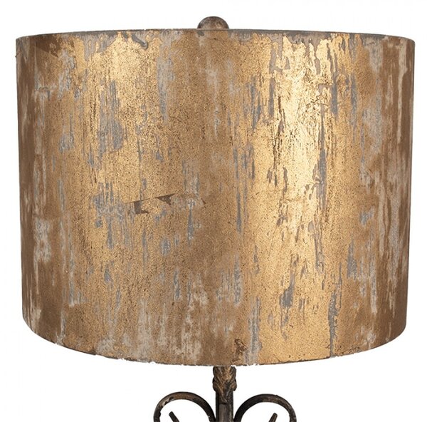 Stolní lampa s ozdobnou stojací nohou a zlatým stínidlem – 36x71 cm