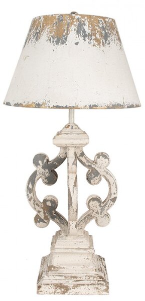 Béžová stolní lampa na podstavci s patinou – 40x79 cm
