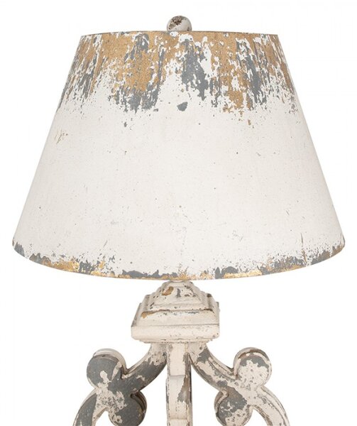 Béžová stolní lampa na podstavci s patinou – 40x79 cm