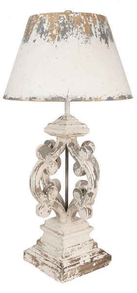 Béžová stolní lampa na podstavci s patinou – 40x79 cm