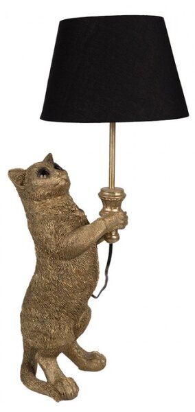 Stolní lampa ve tvaru zlaté kočky na dvou nohách – 31x24x62 cm