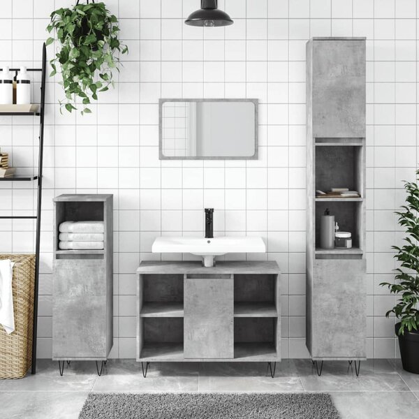 Koupelnová skříňka betonově šedá 30x30x100 cm kompozitní dřevo