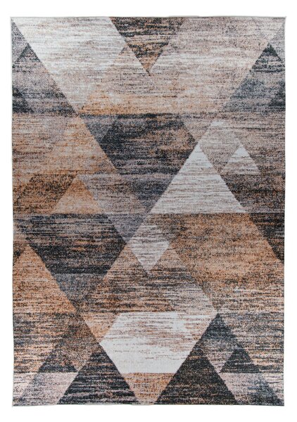 Makro Abra Kusový koberec ELEFANTA SR-11 Geometrický šedý žlutý černý Rozměr: 80x150 cm