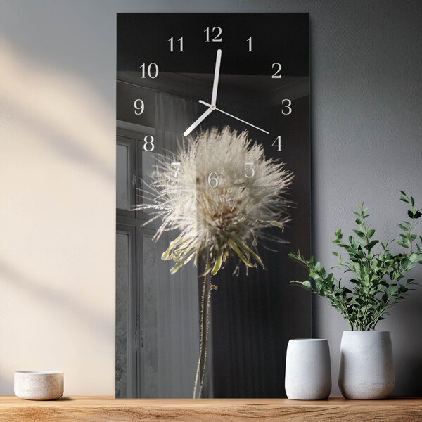 Skleněné hodiny vertikální Ostropestřec mariánský zsppb-30x60-00081797