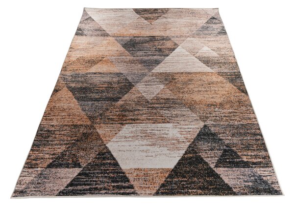 Makro Abra Kusový koberec ELEFANTA SR-11 Geometrický šedý žlutý černý Rozměr: 80x150 cm