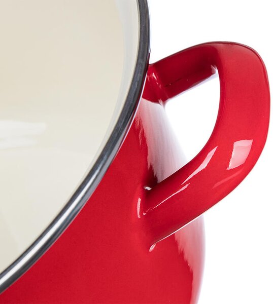 Smaltovaný hrnec s poklicí Red MILTON 3,4 l