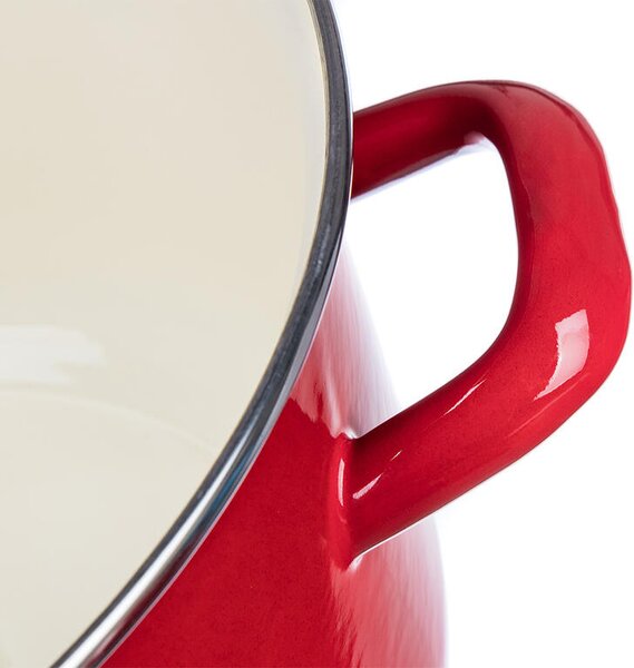 Smaltovaný hrnec s poklicí Red MILTON 5,9 l