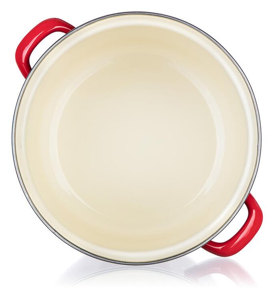 Smaltovaný hrnec s poklicí Red MILTON 3,4 l