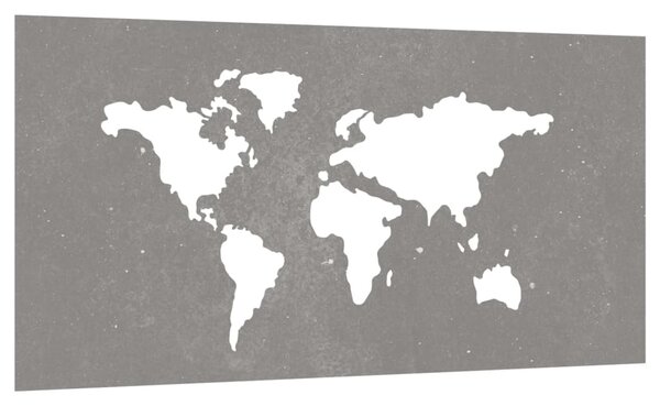 Zahradní nástěnná dekorace 105x55 cm cortenová ocel Mapa světa