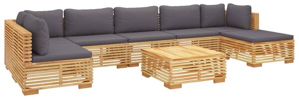 8dílná zahradní sedací souprava s poduškami masivní teak