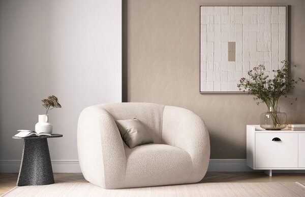 Béžové bouclé křeslo Cosmopolitan Design Essen