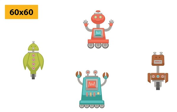 Set obrazů parta robotů