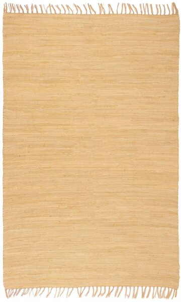 Ručně tkaný koberec Chindi bavlna - béžový | 80x160 cm