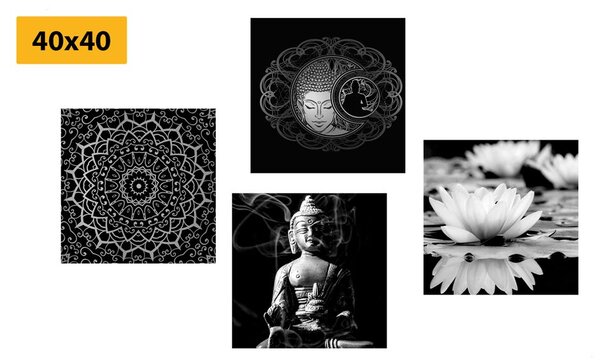 Set obrazů klidný Buddha