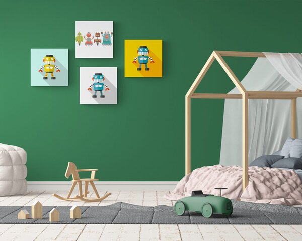 Set obrazů pro dětské milovníky robotů