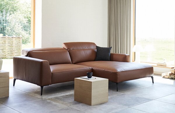 -25 % Dny MOMENTI– Flexlux Kožená rohová pohovka VOLUZZI 329 cm, pravá