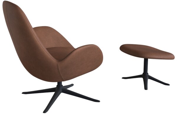 -25 % Dny MOMENTI– Hnědé kožené lounge křeslo FLEXLUX GHOST LOW II