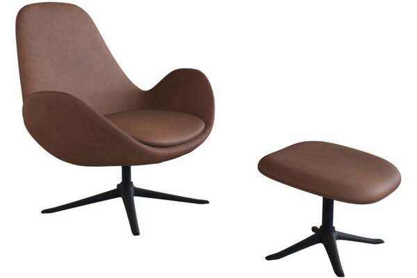 -25 % Dny MOMENTI– Hnědé kožené lounge křeslo FLEXLUX GHOST LOW II