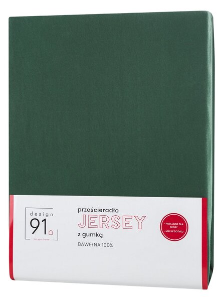 JERSEY PROSTĚRADLO 90X200 CM, VÝŠKA 25 CM TMAVĚZELENÉ