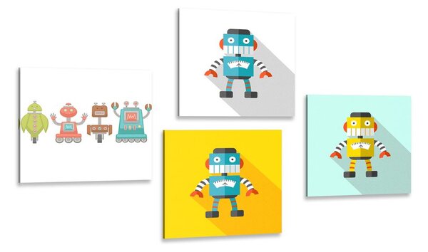 Set obrazů pro dětské milovníky robotů