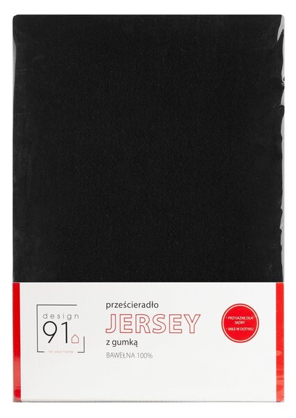 JERSEY PROSTĚRADLO 90X200 CM, VÝŠKA 25 CM ČERNÉ