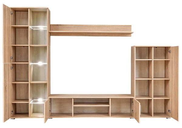 Obývací stěna s LED osvětlením dub sonoma 246029