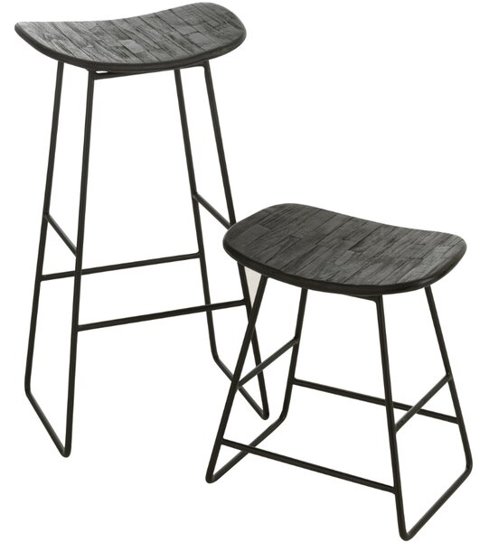 Černá dřevěná stolička J-line Tekke 45 cm