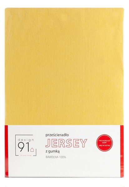 ELASTICKÉ JERSEY PROSTĚRADLO 90X200 CM, VÝŠKA 25 CM HOŘČICOVÁ