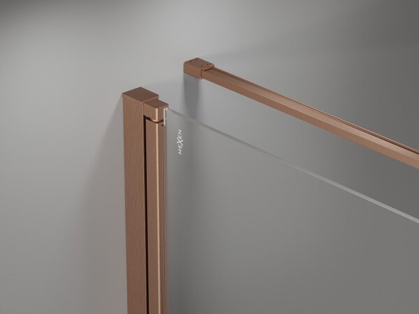 Mexen Mist-F T, 1-křídlý ​​skládací sprchový kout pravý 110 x 110 cm, čiré sklo, měděný matný profil, 8A6T-110-110-65-00-P