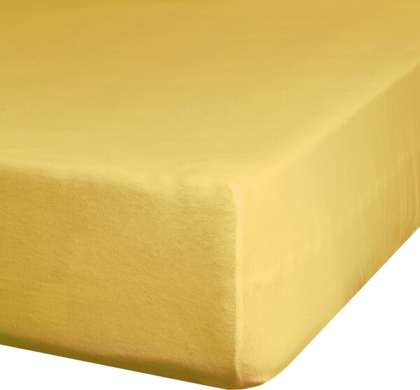 ELASTICKÉ JERSEY PROSTĚRADLO 90X200 CM, VÝŠKA 25 CM HOŘČICOVÁ