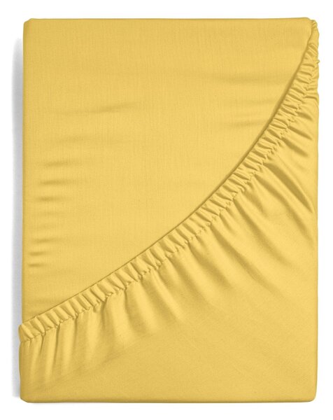 ELASTICKÉ JERSEY PROSTĚRADLO 90X200 CM, VÝŠKA 25 CM HOŘČICOVÁ