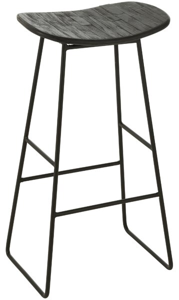 Černá dřevěná barová židle J-line Tekke 74 cm