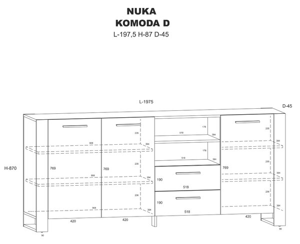 BIM Komoda NUKA D dub artisan